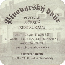 Pivní tácek Chýně u Prahy č.1121 - rub
