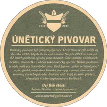 Pivní tácek Únětice č.1466 - rub