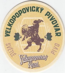 Pivní tácek Velké Popovice č.1931 - líc