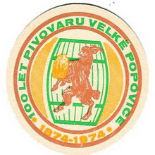 Pivní tácek Velké Popovice č.622 - líc