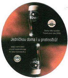 Pivní tácek Velké Popovice č.654 - rub