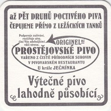 Pivní tácek Prostějov č.1113 - rub