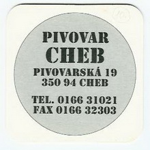 Pivní tácek Cheb č.164 - rub