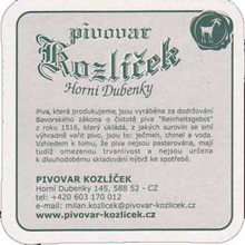 Pivní tácek Horní Dubénky č.1850 - rub