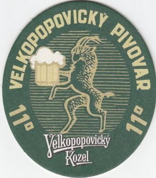 Pivní tácek Velké Popovice č.1928 - líc