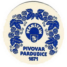 Pivní tácek Pardubice č.258 - líc