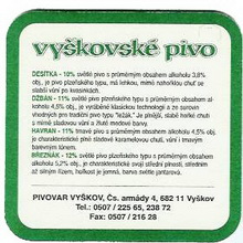 Pivní tácek Vyškov č.513 - rub